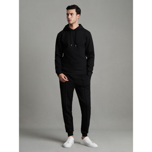 REISS FABIEN Interlock Jersey Drawstring Hoodie